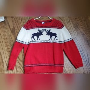 Janie and Jack Red Boys Holiday Reindeer Sweater Size 8